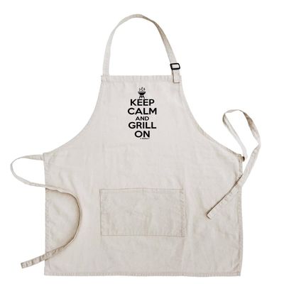 ThisWear Chef Gifts For Women Keep Calm And Grill On Two Pocket Adjustable Bib Apron Cream