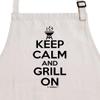 ThisWear Chef Gifts For Women Keep Calm And Grill On Two Pocket Adjustable Bib Apron Cream view 2