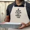 ThisWear Chef Gifts For Women Keep Calm And Grill On Two Pocket Adjustable Bib Apron Cream view 4