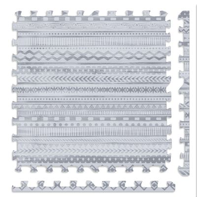 Play Platoon Non-Toxic Large Kids Play Mats for Floor, 9 Tile 72 x 72 inch - Extra-Thick Foam Tiles, 24 x 24 inch Puzzle Mat Pieces, Neutral Playmat Rug for Toddler & Childrens Playroom - Acadia Print