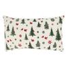 SARO LIFESTYLE Evergreen Elegance Christmas Trees Down Filled Throw Pillow, Ivory, 13"x20" view 1