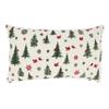 SARO LIFESTYLE Evergreen Elegance Christmas Trees Down Filled Throw Pillow, Ivory, 13"x20" view 2