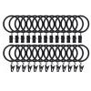 40 Pack Metal Curtain Rings with Clips, 38mm Metal Curtain Rings with Clips Decorative Drapery Clip Rings view 1