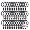 40 Pack Metal Curtain Rings with Clips, 38mm Metal Curtain Rings with Clips Decorative Drapery Clip Rings view 2