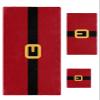 3 Piece Bath Towel Set, Yellow Black Santa Claus Belt Christmas Red 1 Bath Towel, 1 Hand Towel and 1 Wash Cloth Microfiber Towel, Highly Absorbent Ultra Soft Towels for Bathroom Pool Gym view 1