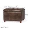 Adeco 24 Inch Modern Tufted Storage Ottoman Bench, PU Leather Lift Top Upholstered Rectangular Footstool for Living Room Bedroom, Large view 3