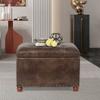 Adeco 24 Inch Modern Tufted Storage Ottoman Bench, PU Leather Lift Top Upholstered Rectangular Footstool for Living Room Bedroom, Large view 4