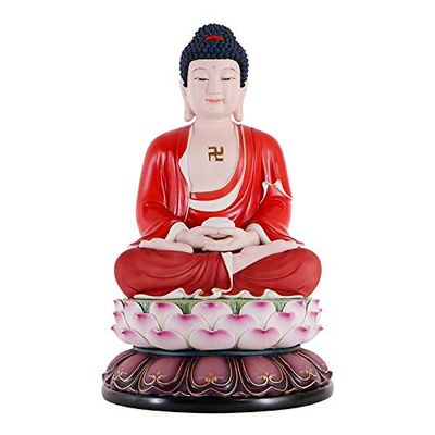 GRFIT Buddha Statue Craftsmanship Dehua Porcelain Guanyin Buddha Craft Ornaments Handmade Ceramics Buddha Statue of Sakyamuni Buddha Feng Shui Decoration (Color : Land of Tibetan King)