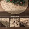 36 inch Christmas Tree Skirt: Chunky Knit Tree Skirt for 6ft Tree, Crochet Beige Small Tree Skirt, Vintage Tree Skirts, Rustic Farmhouse Christmas Decorations view 3