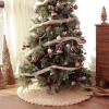 36 inch Christmas Tree Skirt: Chunky Knit Tree Skirt for 6ft Tree, Crochet Beige Small Tree Skirt, Vintage Tree Skirts, Rustic Farmhouse Christmas Decorations view 4
