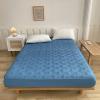 ZIQINPSQ Solid Thicken Fitted Sheet,Breathable and Soft Fit and Quilted Mattress Pad, Deep Pocket for 6-18 inches, Non-Slip and Noiseless (Blue, Twin) view 1