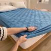 ZIQINPSQ Solid Thicken Fitted Sheet,Breathable and Soft Fit and Quilted Mattress Pad, Deep Pocket for 6-18 inches, Non-Slip and Noiseless (Blue, Twin) view 3