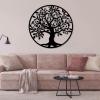 Fayholy Tree of Life Metal Wall Art, Metal Tree Wall Decor, Circular Tees for Living Room, Bedroom(White,35"x35" | 90x90cm) view 2