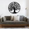 Fayholy Tree of Life Metal Wall Art, Metal Tree Wall Decor, Circular Tees for Living Room, Bedroom(White,35"x35" | 90x90cm) view 3