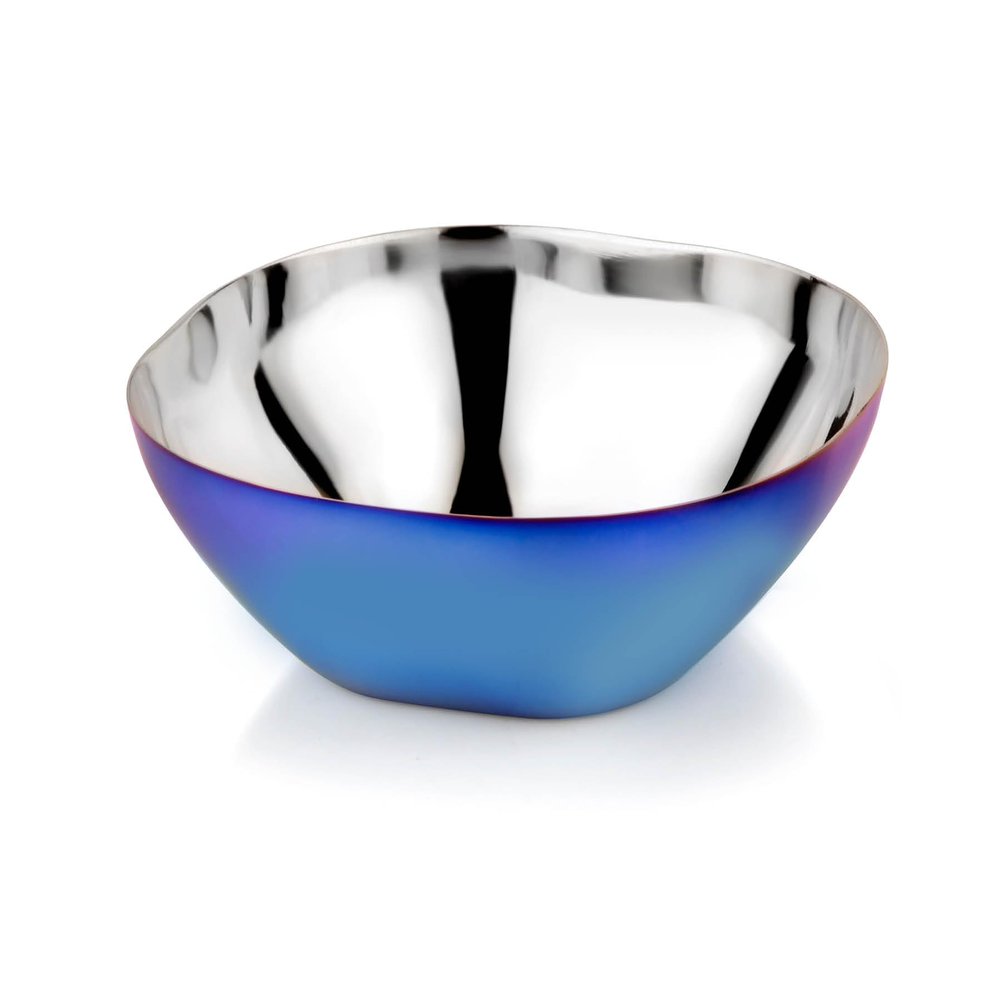 Ahimsa Stainless Steel Kids Bowl, Durable Pediatrician Designed Toddler Snack Bowls, 12oz, Premium Non Toxic Metal, Easy to Clean & Dishwasher Safe, Blue