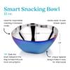 Ahimsa Stainless Steel Kids Bowl, Durable Pediatrician Designed Toddler Snack Bowls, 12oz, Premium Non Toxic Metal, Easy to Clean & Dishwasher Safe, Blue view 2