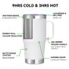 Abbrevi 20 oz Stainless Steel Tumbler with Handle Metal Insulated Coffee Travel Mug with Handle Double Wall Tumbler Cup with Lid and Straw, White 1 Pack view 2