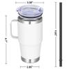 Abbrevi 20 oz Stainless Steel Tumbler with Handle Metal Insulated Coffee Travel Mug with Handle Double Wall Tumbler Cup with Lid and Straw, White 1 Pack view 4