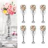 DYNAMI Wedding Centerpieces for Tables,6 Pcs Silver Metal Flower Vases Crystal Flower Stand for Reception Tables Wedding Supplies,Tall Flower Holders for Event, Birthday, Home Decoration(21.7in Tall) view 2