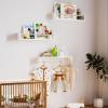 Fixwal Nursery Bookshelves, 16.5 Inch Floating Shelves for Wall Set of 3, Kids Bookshelf for Bedroom, Baby Nursery Decor (White and Natural) view 2