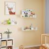 Fixwal Nursery Bookshelves, 16.5 Inch Floating Shelves for Wall Set of 3, Kids Bookshelf for Bedroom, Baby Nursery Decor (White and Natural) view 4