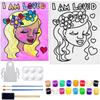 Indigo Art Studio Pre Drawn Canvas Paint Kit for Adults Kids | Art Activity | I AM LOVED Retro Wall Art | Birthday Gift & Sip and Paint With Twist Party Favor (11x14 Inches) view 1