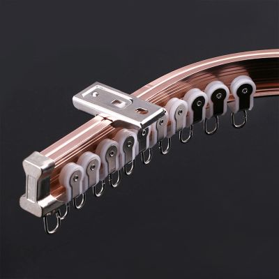 Surprecision Flexible Curtain Track Ceiling Mount 2 Pcs Aluminum Ceiling Curtain Track Single Track for Curtains Bendable Curved Curtain Track Set for Home and Office (Rose Gold, 3.1m/10.17ft)