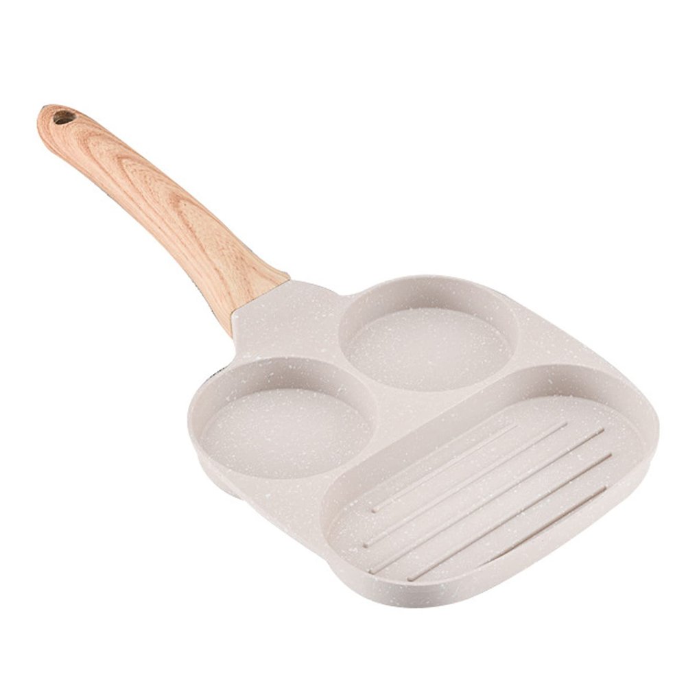 Divided Grill Frying Pan, 3 in 1 Multifunctional Breakfast Egg Frying Pan for Stove Tops, Nonstick Egg Steak Divided Frying Pan with Anti Scalding Handle for Kitchen Home(Universal Type)