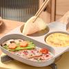 Divided Grill Frying Pan, 3 in 1 Multifunctional Breakfast Egg Frying Pan for Stove Tops, Nonstick Egg Steak Divided Frying Pan with Anti Scalding Handle for Kitchen Home(Universal Type) view 3