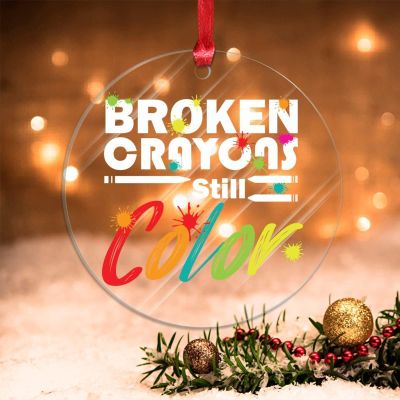 Swavecat Christmas Ornament for Kids Broken Crayons Still Color Ornaments Pride Parade LGBTQ Christmas Decorations for Tree Gay Pride June Month Gift Lesbian Christmas Acrylic Ornament