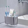 LAFARA Toothbrush Holders for Bathroom Organizer Countertop, Detachable Anti-Slip Large Electric Toothbrush Holders, Brushed Nickel Toothbrush and Toothpaste Storage Caddy Drainage for Family, Kids view 2