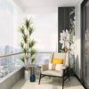 AnTing Artificial Plants 8.2FT, Fake Dracaen Plam Tree Outdoor Indoor in Pot Large Dracaena Plam Plants for Living Room Patio Pool Garden Home Office Decor, Green view 2