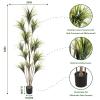 AnTing Artificial Plants 8.2FT, Fake Dracaen Plam Tree Outdoor Indoor in Pot Large Dracaena Plam Plants for Living Room Patio Pool Garden Home Office Decor, Green view 3