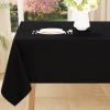 Smiry Rectangle Table Cloth, Waterproof Anti-Scratch Polyester Tablecloth, Decorative Washable Fabric Table Cover for Dining, Buffet, Parties and Outdoor, 52x70, Black view 1