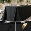 Smiry Rectangle Table Cloth, Waterproof Anti-Scratch Polyester Tablecloth, Decorative Washable Fabric Table Cover for Dining, Buffet, Parties and Outdoor, 52x70, Black view 4