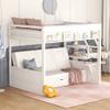 CJLMN Convertible Bunk Bed Daybed, Wood Full Bed Frame with Bedside Table, 3 Drawers, Built-in Shelves and Storage Staircase, Kids Adults Bedroom Furniture Multifunctionl Bed Storage Bed (White Bed) view 1