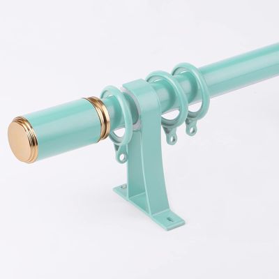 Surprecision Curtain Rods for Windows 2 Pcs Aluminum Thickness 1.8mm Heavy Duty Extension Curtain Rod Anti-noise Decorative Curtain Rod Set for Living room, Bedroom, Bathroom (2.8m/9.18ft, Green)