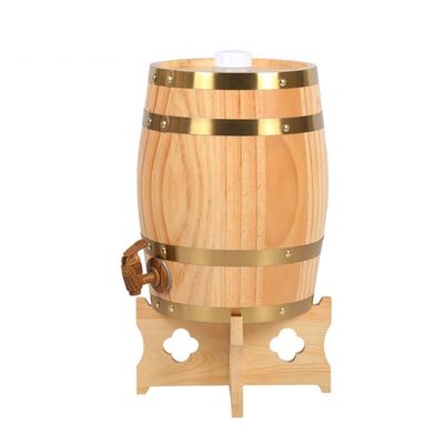 Vertical Wine Barrels For Storing Draft Beer, Oak Aging Barrels Whiskey Barrel Dispenser No Leak For Storage Wine&Spirits&Whisky Liquor Decanters 9 Specification To Choose From ( Color : Log , Size :