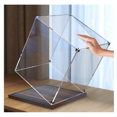 GRRICEPL Helmet Display Stand, Motorcycle Helmet Storage Cabinet, Storage Box Handicraft Display Case Glass Alloy (Color : Clear-B, Size : 40x40x40cm)