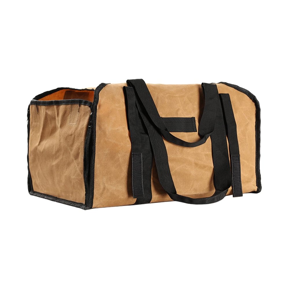 Log Tote Carrying Bag Canvas Firewood Bag Carrier Carrying Bag Wood Carrier for Fireplace Woodpile Rack Firewood Wooden Carrier Bag Firewood Bag for Fireplace