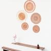 BEIJIALY Hanging Wall Basket Decor Round Boho Wall Decor, Woven Wall Basket Set of 5, Rattan Flat Baskets Rattan Wall Decor, Decorative Hanging Woven Wall Baskets Set view 3