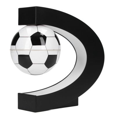 Magnetic Levitation Soccer,C Shape Base Magnetic Floating Football Decor Floating Rotating Soccer with Night Light Desktop Gifts for Birthday Christmas