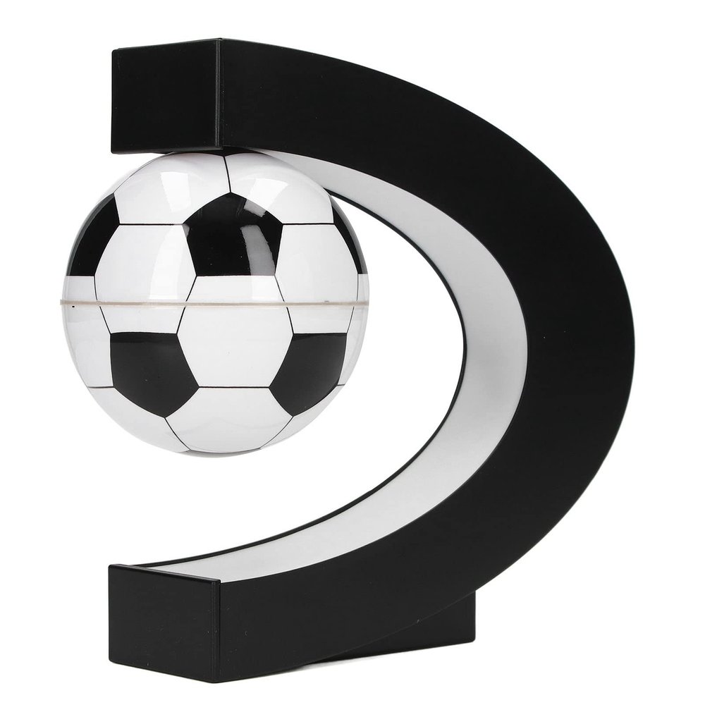 Magnetic Levitation Soccer,C Shape Base Magnetic Floating Football Decor Floating Rotating Soccer with Night Light Desktop Gifts for Birthday Christmas