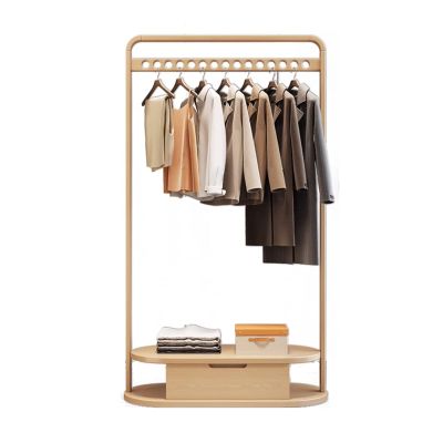 Coat Rack Freestanding Coat Tree All Wood Hanging Clothes Rack Bedroom Flooring Home Simple Vertical Coat Rack Indoor Shelves Room Hanging Clothes Rack Wooden Coat Rack Metal coat rack Tree Coat Stan