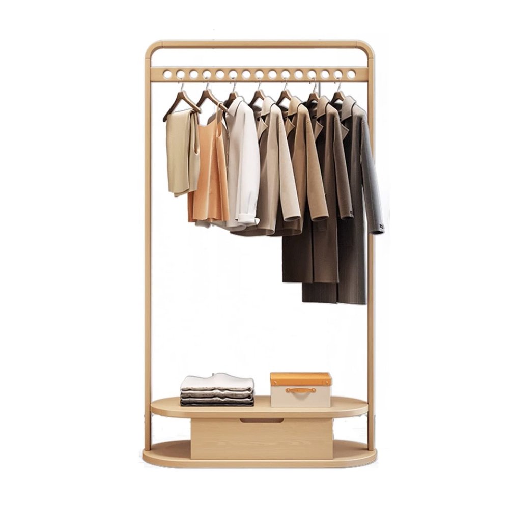 Coat Rack Freestanding Coat Tree All Wood Hanging Clothes Rack Bedroom Flooring Home Simple Vertical Coat Rack Indoor Shelves Room Hanging Clothes Rack Wooden Coat Rack Metal coat rack Tree Coat Stan