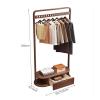 Coat Rack Freestanding Coat Tree All Wood Hanging Clothes Rack Bedroom Flooring Home Simple Vertical Coat Rack Indoor Shelves Room Hanging Clothes Rack Wooden Coat Rack Metal coat rack Tree Coat Stan view 2
