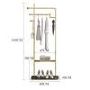 Coat Rack Freestanding Coat Tree Golden Bedroom Floor Coat Rack Hanging Clothes Rack Hotel Clothing Store Single Rod Coat Rack Wooden Coat Rack Metal coat rack Tree Coat Stand (Color : Black) view 2