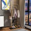 Coat Rack Freestanding Coat Tree Golden Bedroom Floor Coat Rack Hanging Clothes Rack Hotel Clothing Store Single Rod Coat Rack Wooden Coat Rack Metal coat rack Tree Coat Stand (Color : Black) view 4