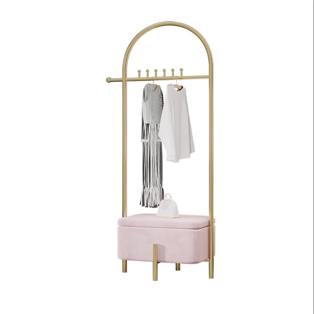Coat Rack Freestanding Coat Tree Minimal Iron Art Coat and Hat Rack Floor Mounted Hook Coat and Hat Rack Bedroom Household Wood Storage Shoe Changing Stool Coat and Hat Rack Wooden Coat Rack Metal co