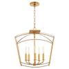 Quorum Lighting 2812-18-74 Mantle Convertible Pendant, 5-Light 300 Total Watts, Gold Leaf view 1